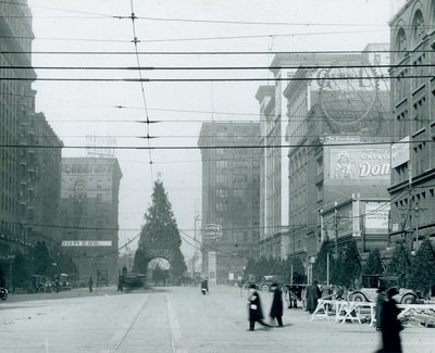 Christmas Tree Holiday Display on Twelfth Street Between Locust and St. Charles Streets by Unknown